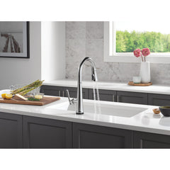 Emmeline Touch2O Kitchen Sink Faucet with Touchless Technology in Lumicoat  Arctic Stainless | product photo