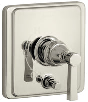 Pinstripe Rite-Temp Pressure-Balancing Shower Faucet with Diverter and Plain Lever Handle in Vibrant Polished Nickel