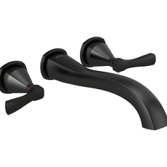 Stryke Double Handle Wall Mounted Tub Spout Trim in Matte Black | product photo
