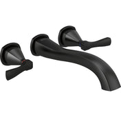 Stryke Double Handle Wall Mounted Tub Spout Trim in Matte Black