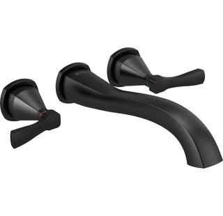 Stryke Double Handle Wall Mounted Tub Spout Trim in Matte Black