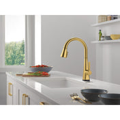 Lenta Touchless Kitchen Faucet with Touch Technology in Brushed Gold