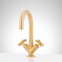 Vassor 1.2 GPM Single Hole Bathroom Faucet in Brushed Gold | product photo