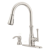Wheaton Pull-Down Single Handle Kitchen Faucet in Stainless Steel