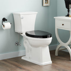 Benbrook 1.28 GPF Two Piece Elongated Toilet in Black/Chrome | product photo