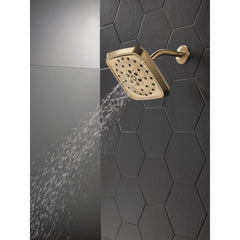 Rain Adjustable Shower Head with H2Okinetic Technology in Lumicoat Champagne Bronze | product photo