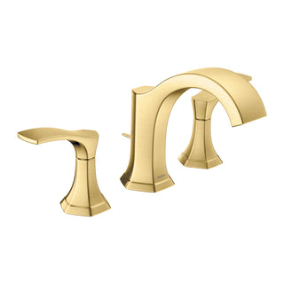 Locarno Widespread Bathroom Faucet with Drain Assembly in Brushed Gold Optic