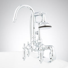 Allister Deck-Mount Tub Faucet and Hand Shower in Chrome | product photo