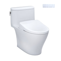 WASHLET 27" 1 GPF Elongated Floor Mounted One-Piece Toilet (Seat Included) in White | product photo