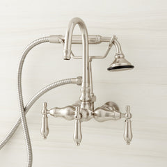 Pasaia Wall Mounted Tub Faucet with Hand Shower in Brushed Nickel | product photo