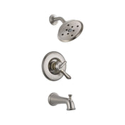 Linden Tub and Shower Faucet Trim with Lever Handles and Monitor in Brilliance Stainless