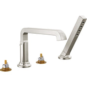 Tetra Roman Tub Faucet with Hand Held Shower, Tub Filler, Deck Mount Tub Faucet, Bathtub Faucet in Stainless Steel