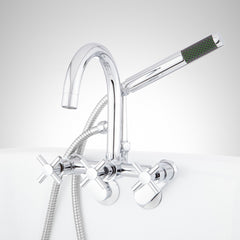Sebastian Wall Mounted Variable Center Tub Faucet with Cross Handles in Chrome | product photo