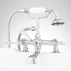 Telephone Style Deck Mounted Roman Tub Faucet with Lever Handles in Chrome | product photo