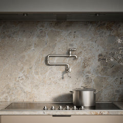 Artifacts Single-Hole Wall-Mount Pot Filler in Vibrant Stainless | product photo