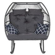 Egg Chair for 2 People with Canopy, Metal and Wicker Frame