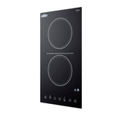 Electric Cooktop with 2 Burners and Smooth Ceramic Glass Top in Black