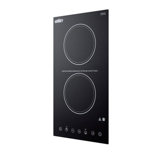 Electric Cooktop with 2 Burners and Smooth Ceramic Glass Top in Black