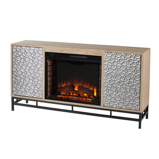 Electric Fireplace TV Stand with 2 Cabinets for TVs Up to 50 in