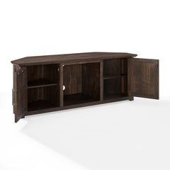 Electric Fireplace TV Stand with 2 Cabinets in Dark Walnut