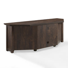 Electric Fireplace TV Stand with 2 Cabinets in Dark Walnut