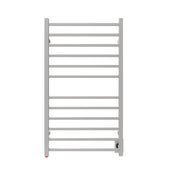 Electric Towel Warmer, Radiant, Wall Mount, 12 Bars, Stainless Steel, Brushed