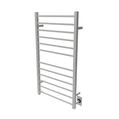 Electric Towel Warmer, Radiant, Wall Mount, 12 Bars, Stainless Steel, Brushed