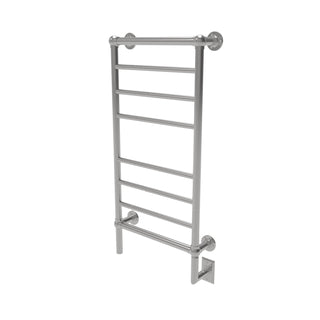 Electric Towel Warmer, Wall Mount, Hardwired, Steel, Polished Nickel