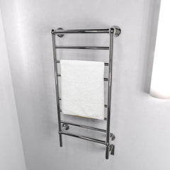 Electric Towel Warmer, Wall Mount, Hardwired, Steel, Polished Nickel