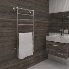 Electric Towel Warmer, Wall Mount, Hardwired, Steel, Polished Nickel