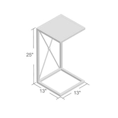 End Table, 13 in Square, Black Glass Top with Gold Metal Base