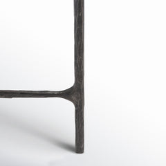 End Table, 18 in Square, Clear Glass Top with Brass Iron Base