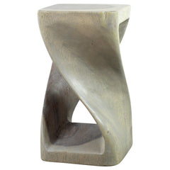 End Table, 23 in Tall, Solid Acacia Wood with Walnut Finish