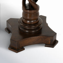 End Table, 30 in Round, Solid Mango Wood in Dark Brown
