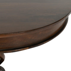 End Table, 30 in Round, Solid Mango Wood in Dark Brown
