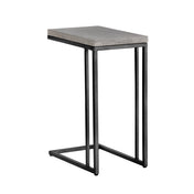 End Table, Concrete Top with Steel Base in Gray/Black