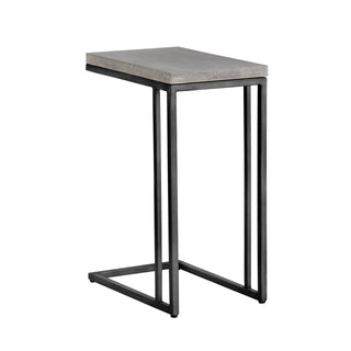 End Table, Concrete Top with Steel Base in Gray/Black