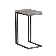 End Table, Concrete Top with Steel Base in Gray/Black