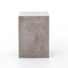 End Table, Dark Gray Concrete with Single Shelf