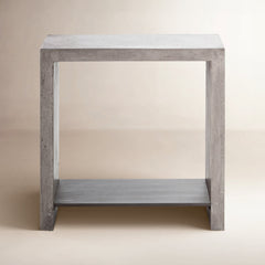End Table, Dark Gray Concrete with Single Shelf