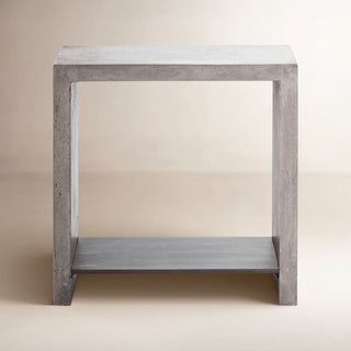 End Table, Dark Gray Concrete with Single Shelf