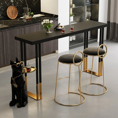 End Table, Dog-Shaped, Black Resin Base, Gold Tray Top
