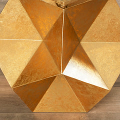End Table in Gold Iron with Clear Beveled Glass Top