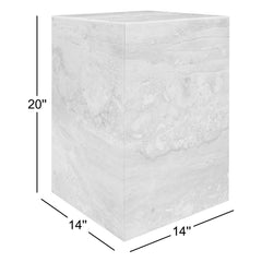 End Table in Green Marble with Block Base