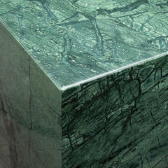 End Table in Green Marble with Block Base