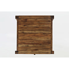 End Table in Solid Acacia Wood with Drawer and Shelf, Brown