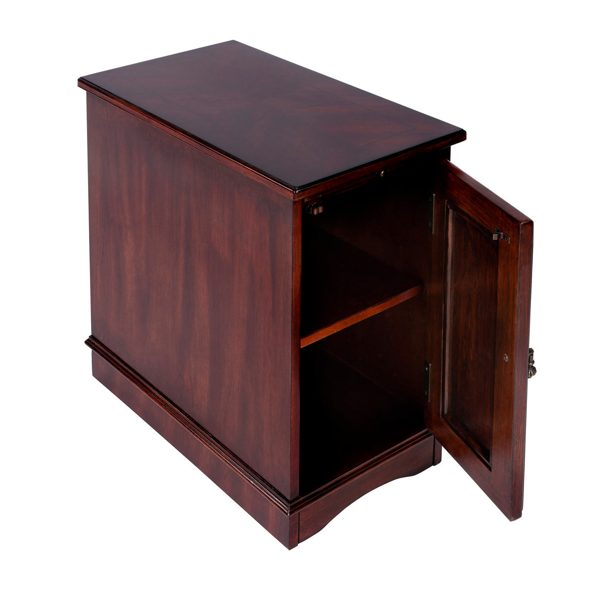 End Table in Solid and Engineered Poplar Wood with Storage Cabinet