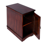 End Table in Solid and Engineered Poplar Wood with Storage Cabinet