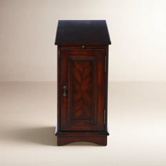 End Table in Solid and Engineered Poplar Wood with Storage Cabinet
