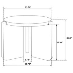 End Table, Round, Black Solid Wood with Three Legs